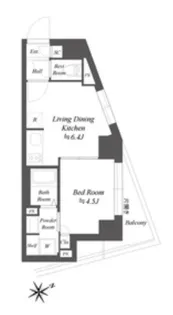 ブランシエスタ品川大井町パークエッジ【2階】の間取り