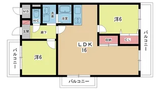 大阪府豊中市桜の町4【マンション】の間取り