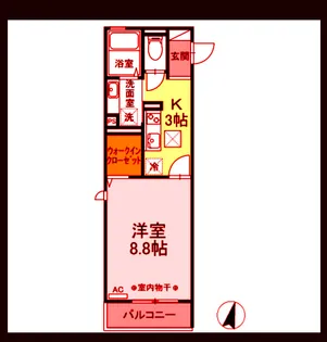 レスポワール ゼクス【1階】の間取り