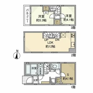 東京都荒川区町屋6【一戸建】の間取り