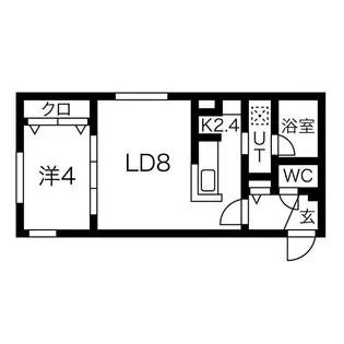 EEL(イール)新札幌【2階】の間取り