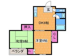 グランドハイツ加美東【4階】の間取り