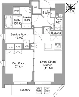 TheglowMita【12階】の間取り