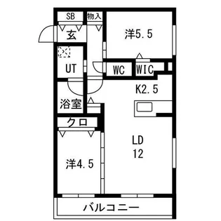 アルファグラン末広【6階】の間取り