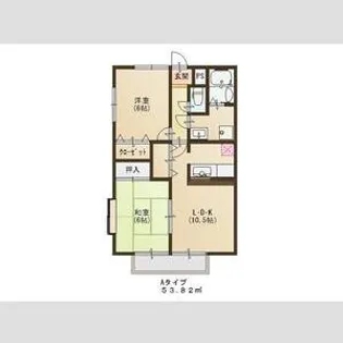 宮城県仙台市若林区荒井3【アパート】の間取り