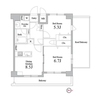 グランパーク町屋【7階】の間取り