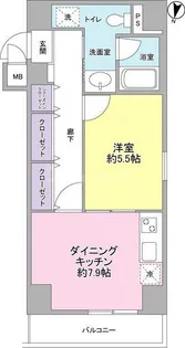池之端加茂ビルD【7階】の間取り