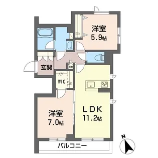 シャーメゾン湘南茅ヶ崎【2階】の間取り