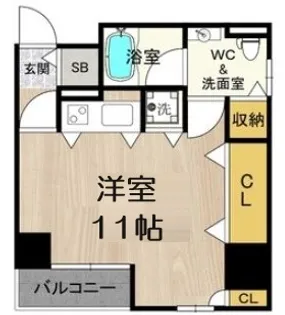 フローライト長堀橋【3階】の間取り