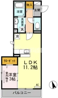 エクレウス下馬【3階】の間取り
