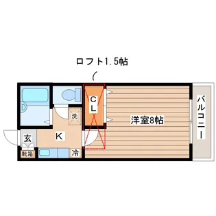 フラッツ青山【1階】の間取り