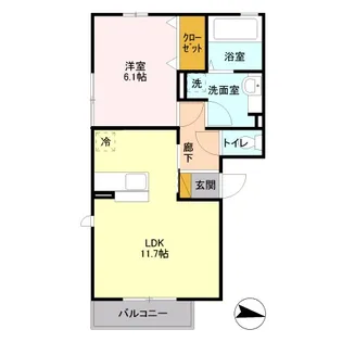 エアフォルク【1階】の間取り