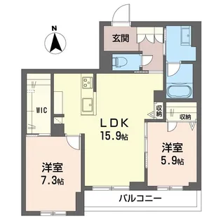 アプラノス アーサー【1階】の間取り