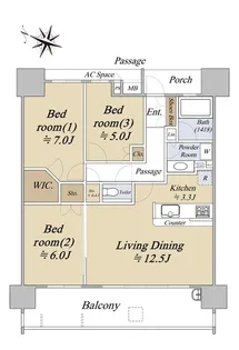 シティハウス千里中央【7階】の間取り