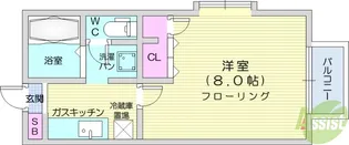 ミレニアム広瀬【1階】の間取り