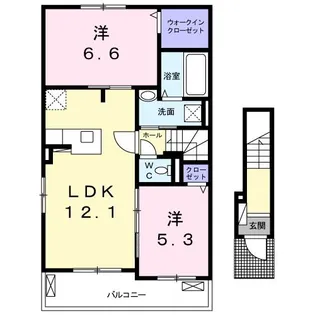 サン・フィオーレI【2階】の間取り