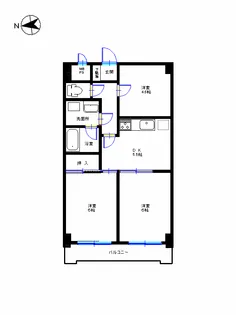 ダイアパレスステーションプラザ青梅【6階】の間取り
