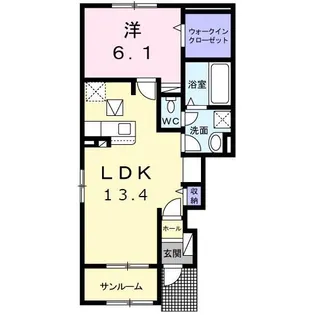 ニューメゾン感田B【1階】の間取り