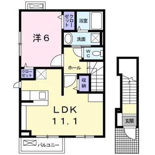 ベルローゼ梅原【2階】の間取り