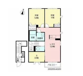 リバティ三川【2階】の間取り