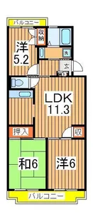 ジュネ向山二番館【1階】の間取り