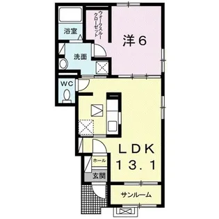 チェリー ヒル ハウス【1階】の間取り