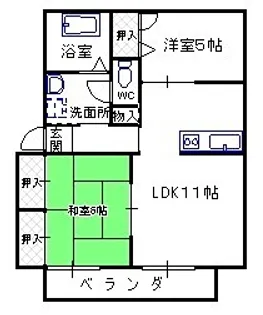 ヌーヴェルシゲミツE【1階】の間取り
