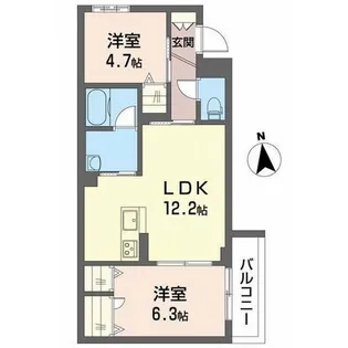 ユウナギ【3階】の間取り