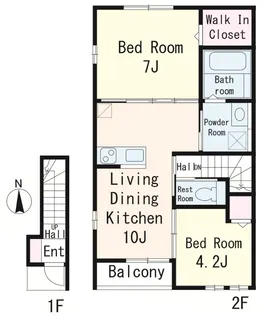 エクニール【2階】の間取り