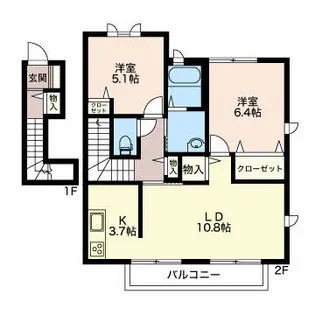 サンリッチ B【2階】の間取り