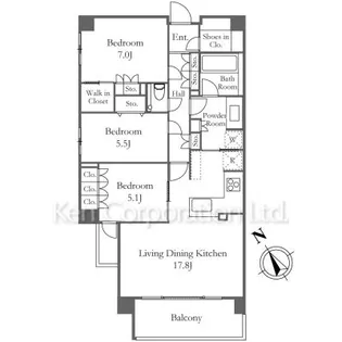 リストレジデンス武蔵野御殿山【2階】の間取り