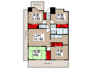 デュオコート竹の塚【5階】の間取り