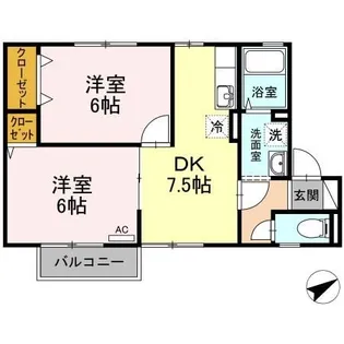 ウィルモア芳賀【1階】の間取り