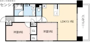 ドゥージエム京橋【10階】の間取り