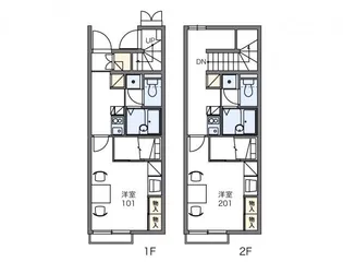 レオパレス蔵王【1階】の間取り
