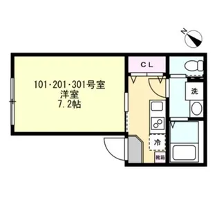 ベイルームグレイス相模大野【1階】の間取り