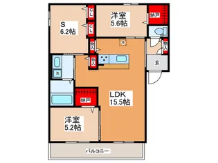 ビオラ俊徳【1階】の間取り
