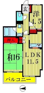 グリーンコート【4階】の間取り