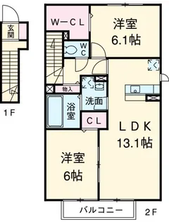 バンブー スカイ【2階】の間取り
