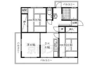 円明寺ヶ丘団地L棟【2階】の間取り