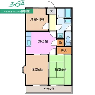 サニーサイド五十鈴【1階】の間取り