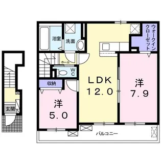 ロワゾーブルーL【2階】の間取り