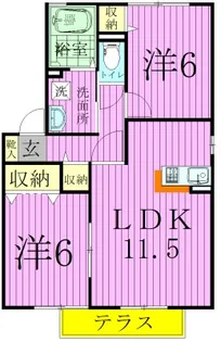 クレールルピナスA【1階】の間取り