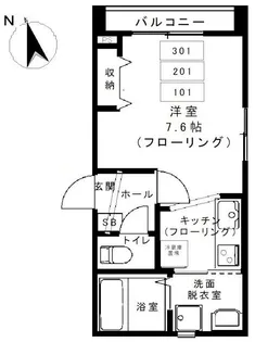 カームコートSAI【1階】の間取り