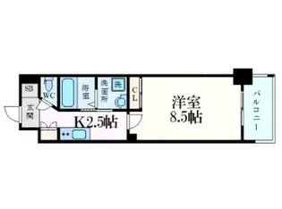 セントポーリア平野町【6階】の間取り