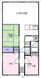サザンコンフォート【2階】の間取り