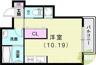 エターナルシー鈴蘭台【2階】の間取り