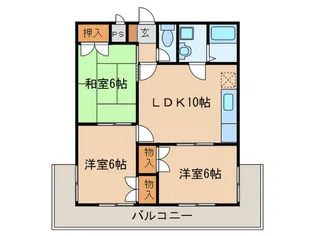 メゾンラビアンロ-ズ【2階】の間取り