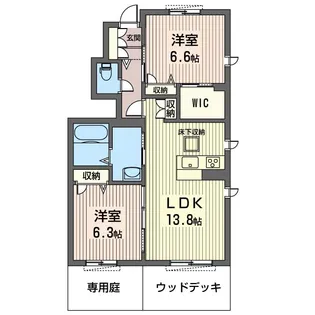 ヴィアセゾン【1階】の間取り