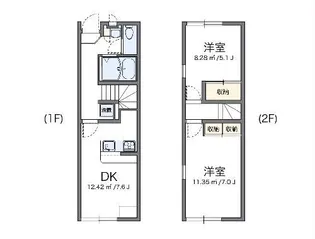 レオパレス長尾【1階】の間取り